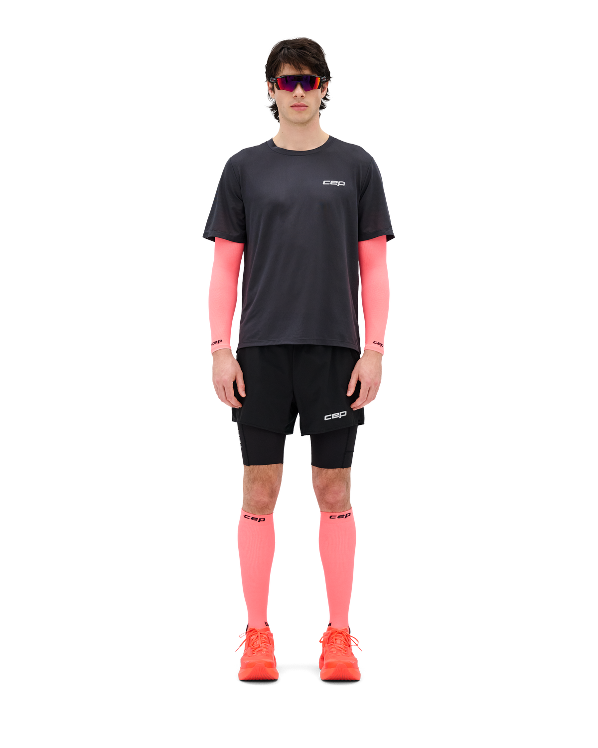 Core Run Ultralight Compression Arm Sleeves, Neon Coral