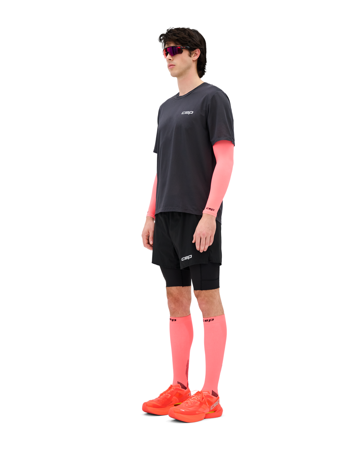 Core Run Ultralight Compression Arm Sleeves, Neon Coral