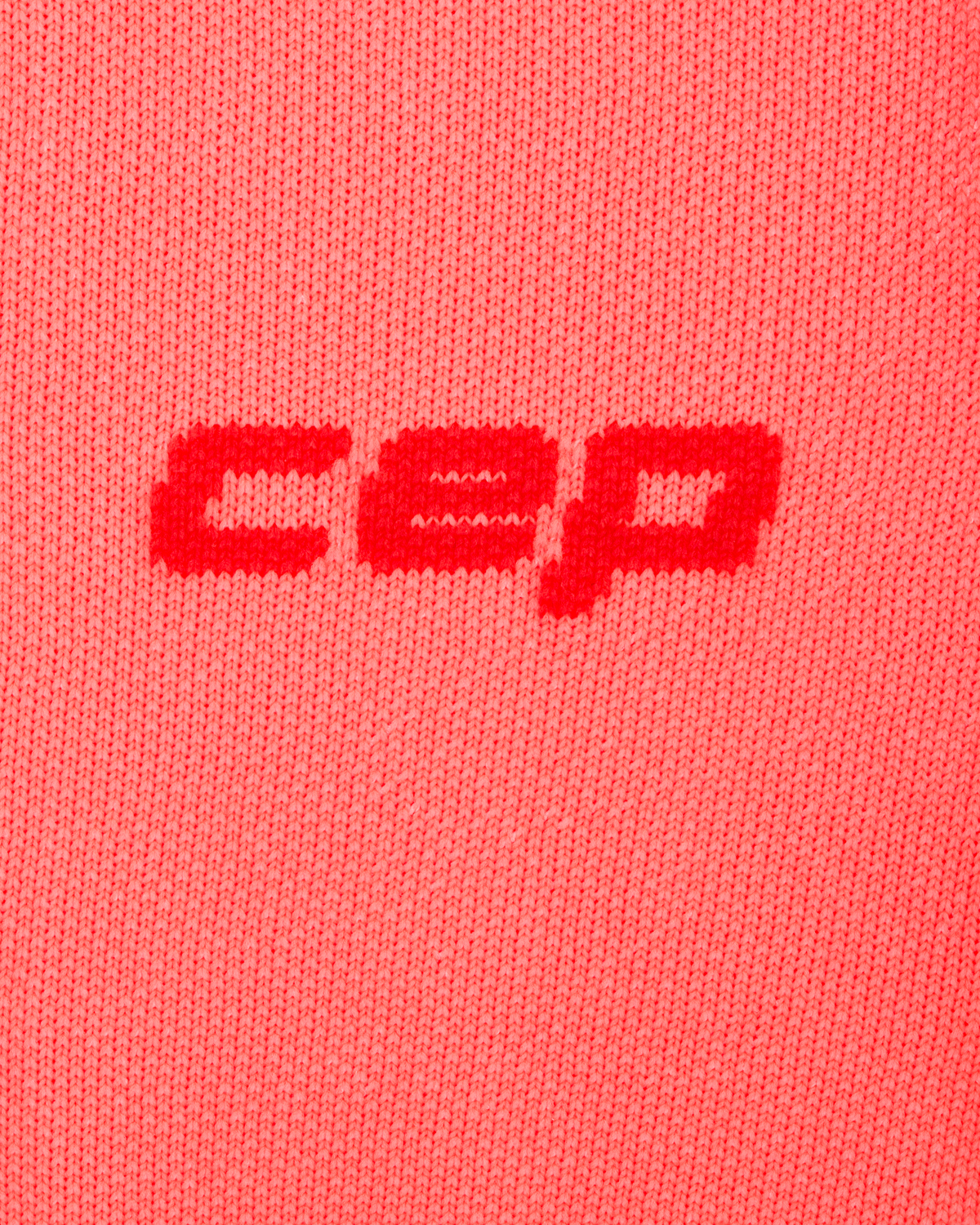 Core Run Ultralight Calf Compression Sleeves, Women, Neon Coral/Red, close-up detail