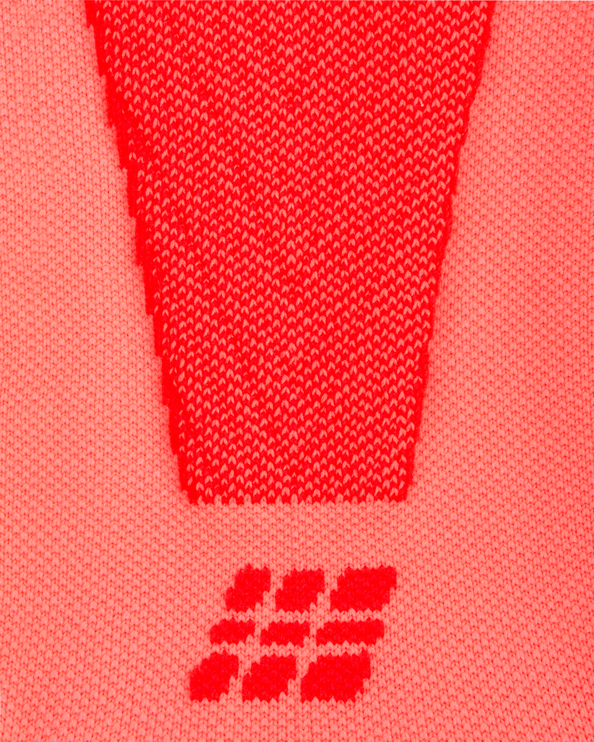 Core Run Ultralight Calf Compression Sleeves, Women, Neon Coral/Red, close-up detail