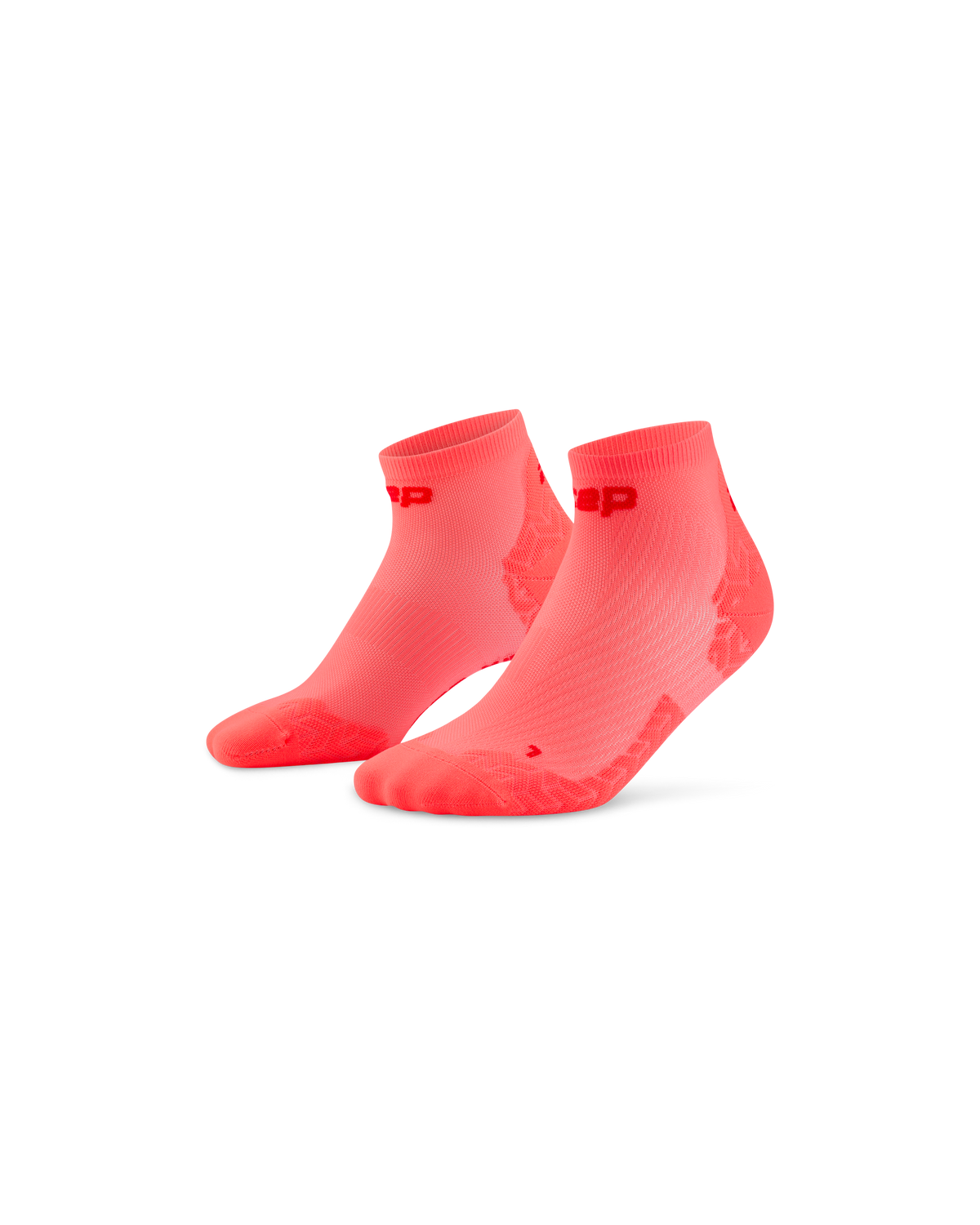 Core Run Ultralight Low Cut Socks, Neon Coral/Red