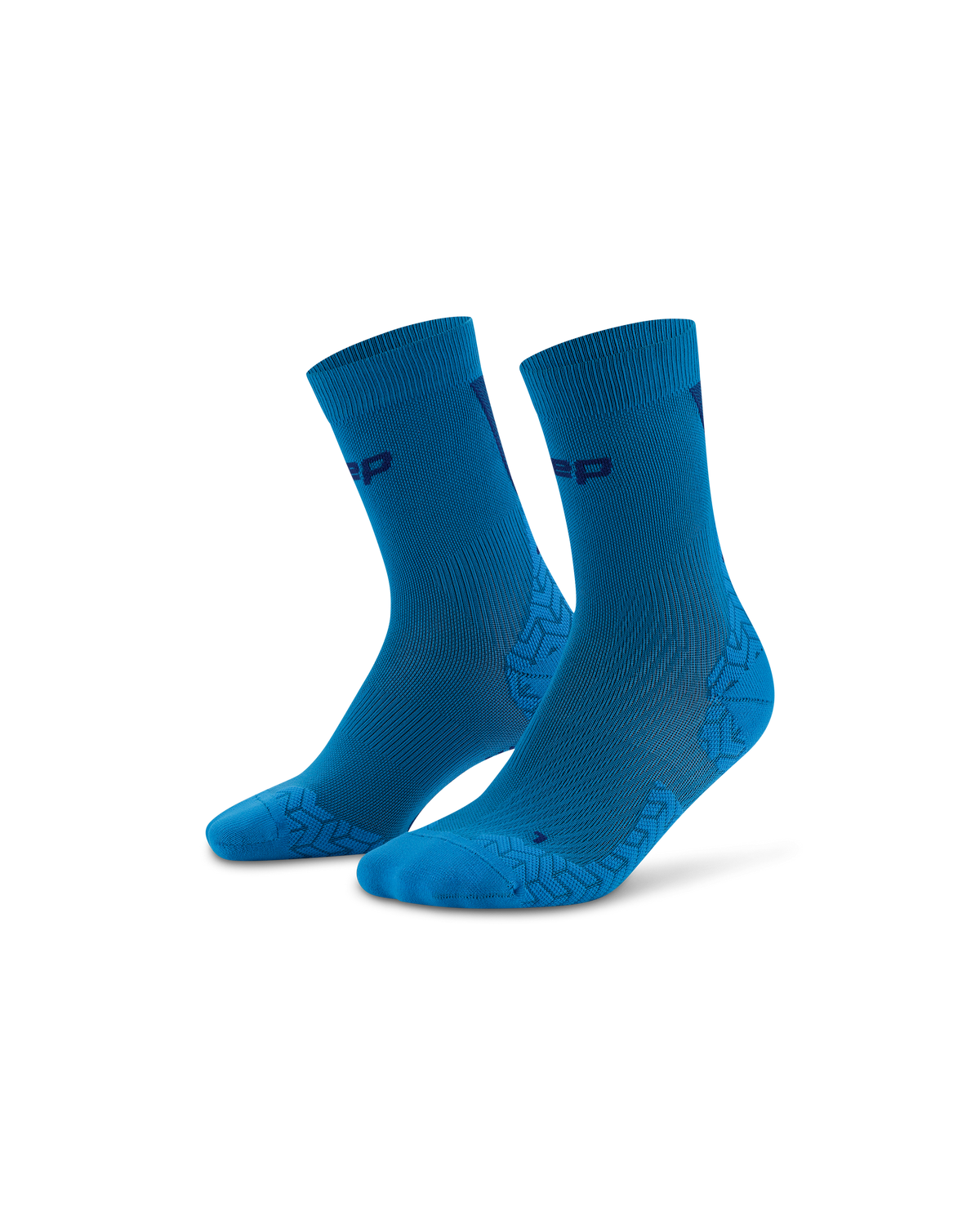 Core Run Ultralight Mid Cut Compression Socks, Blue/Dark Blue