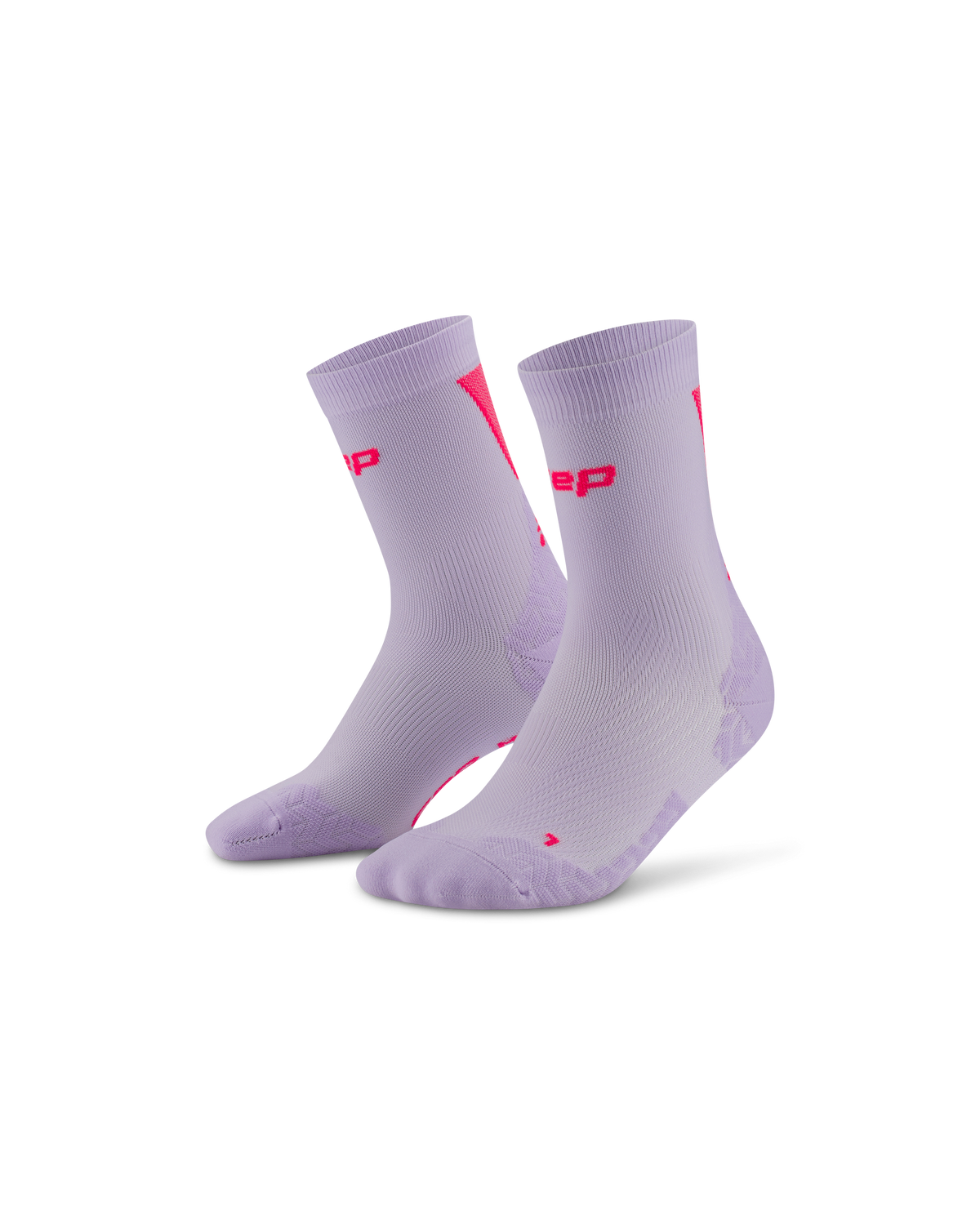Core Run Ultralight Mid Cut Compression Socks, Lilac/Pink