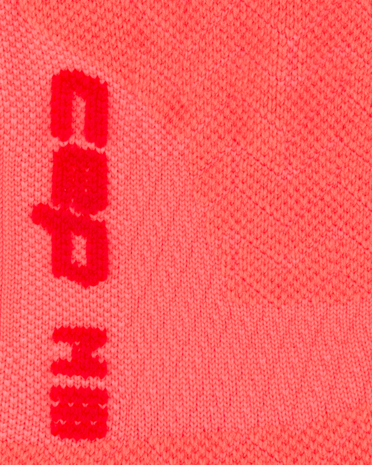 Core Run Ultralight Mid Cut Compression Socks, Neon Coral/Red, close-up detail