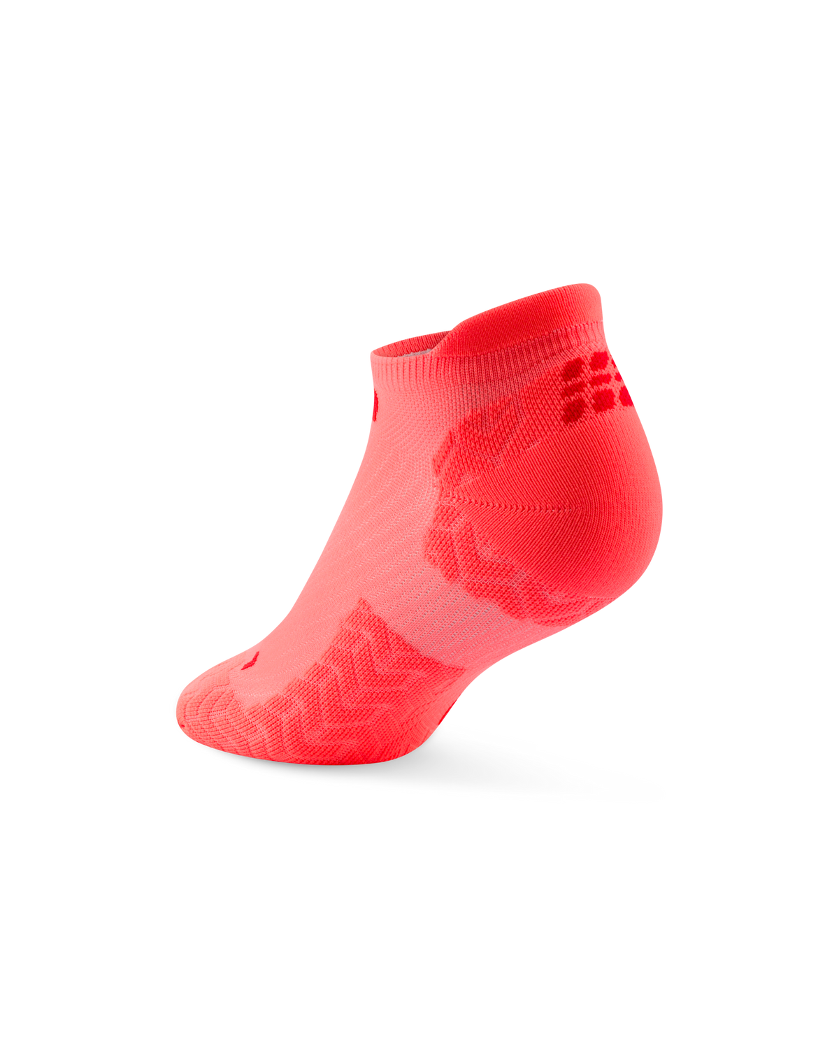 Core Run Ultralight No Show Socks, Neon Coral/Red