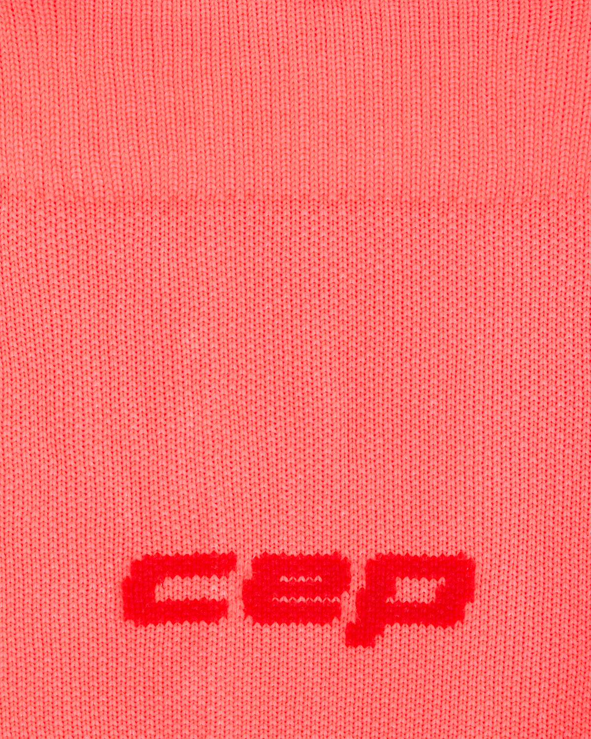 Core Run Ultralight Tall Compression Socks, Women, Neon Coral/Red, close-up detail