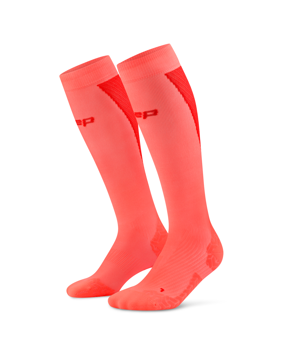 Core Run Ultralight Tall Compression Socks, Women, Neon Coral/Red