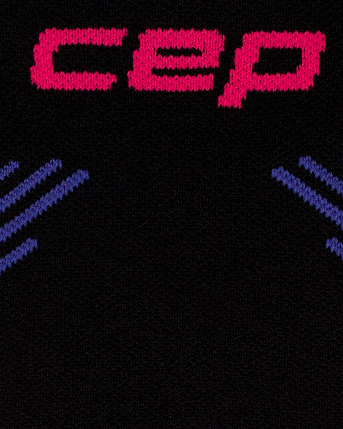 Core Run Vertical Mid Cut Compression Socks, Black/Lilac/Pink, close-up detail