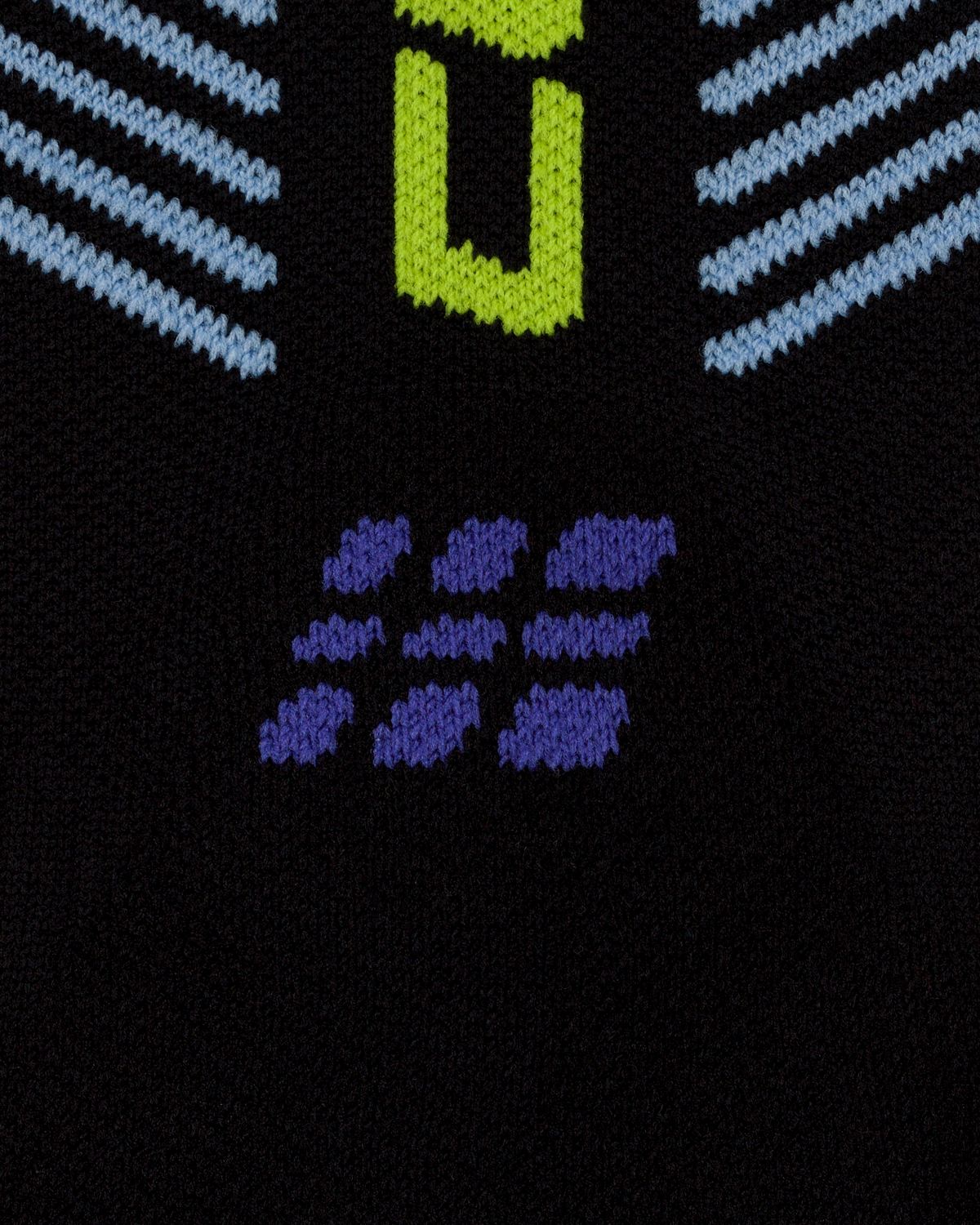Core Run Vertical Mid Cut Compression Socks, Black/Lime/Purple, close-up detail