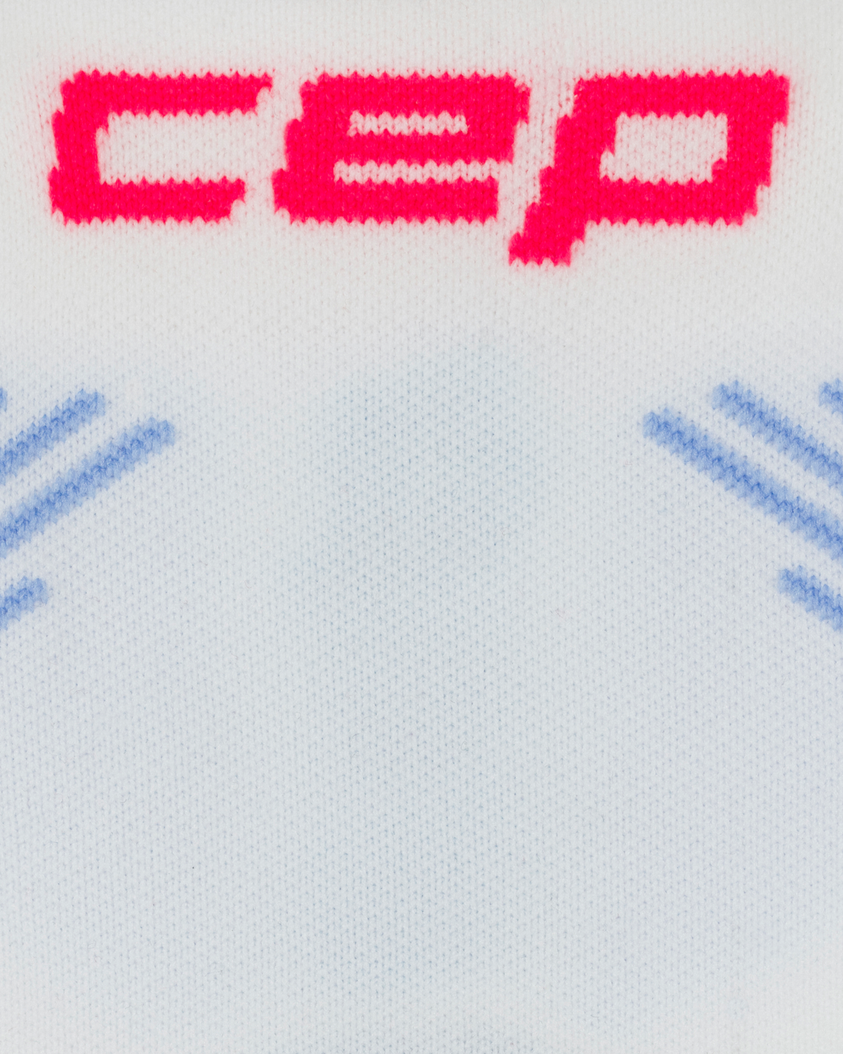 Core Run Vertical Mid Cut Compression Socks, White/Blue/Pink, close-up detail