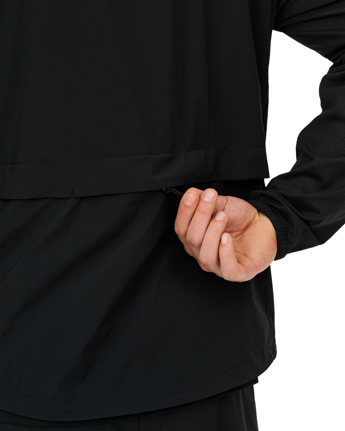 Core Run Windbreaker, Men, Black, close-up detail