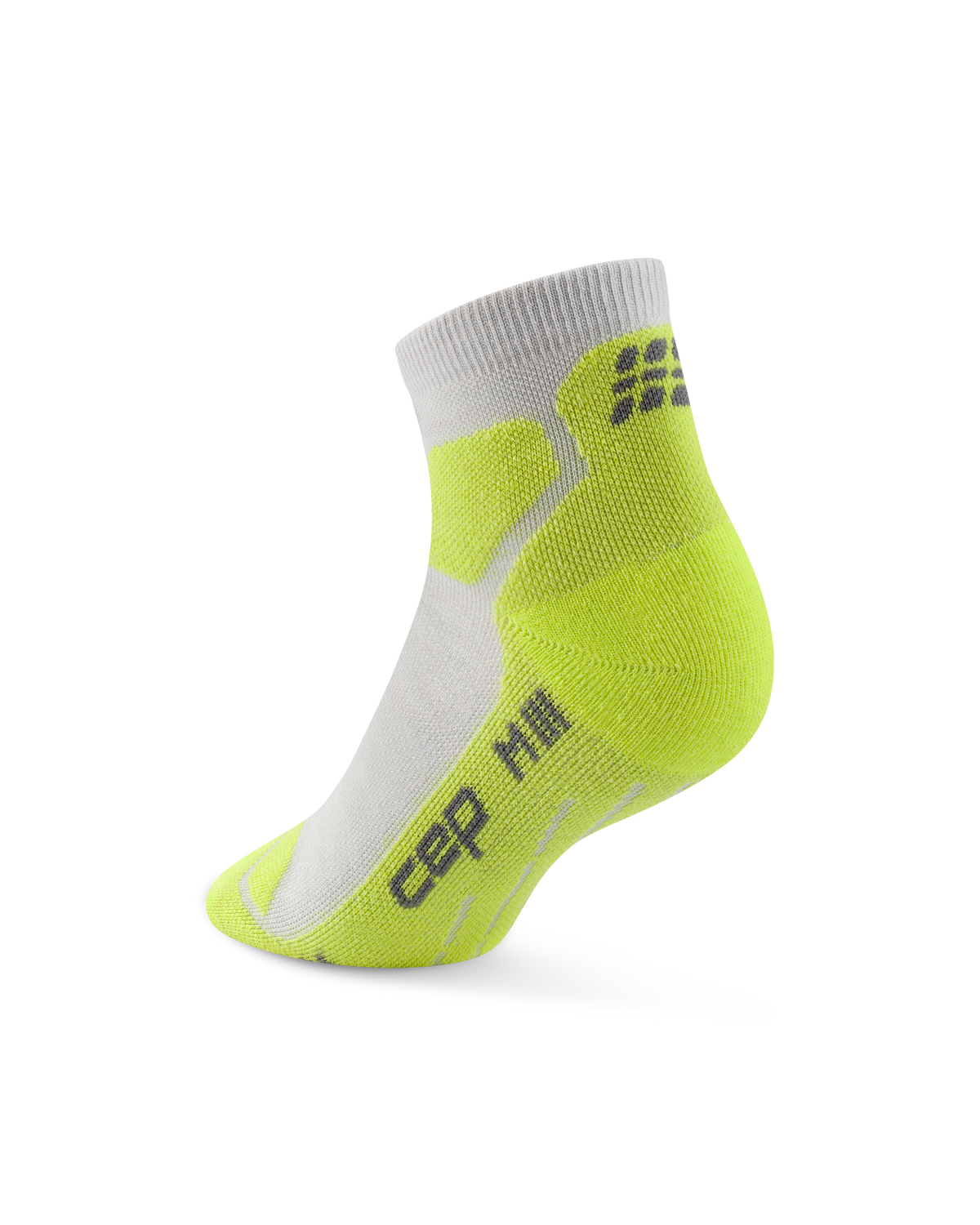 Hiking Light Cushion Low Cut Socks, Light Grey/Acid Lime