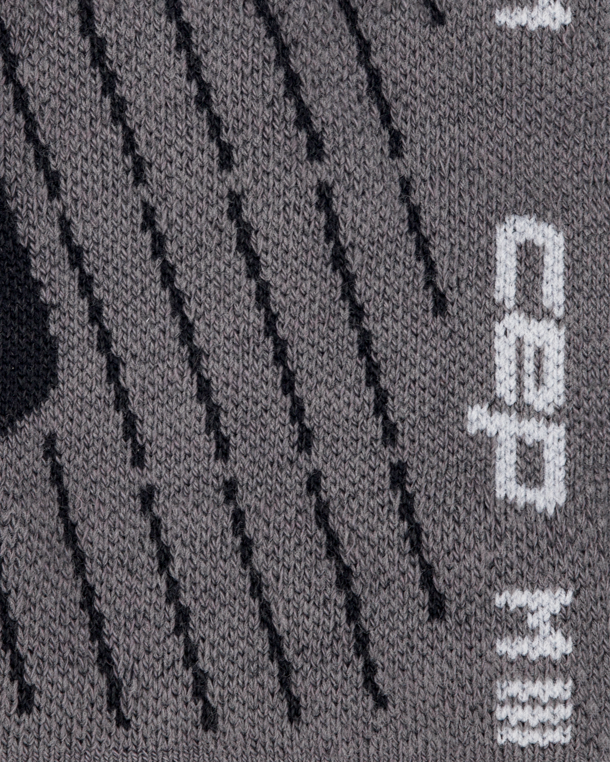 Hiking Light Cushion Mid Cut Compression Socks, Black/Grey, close-up detail
