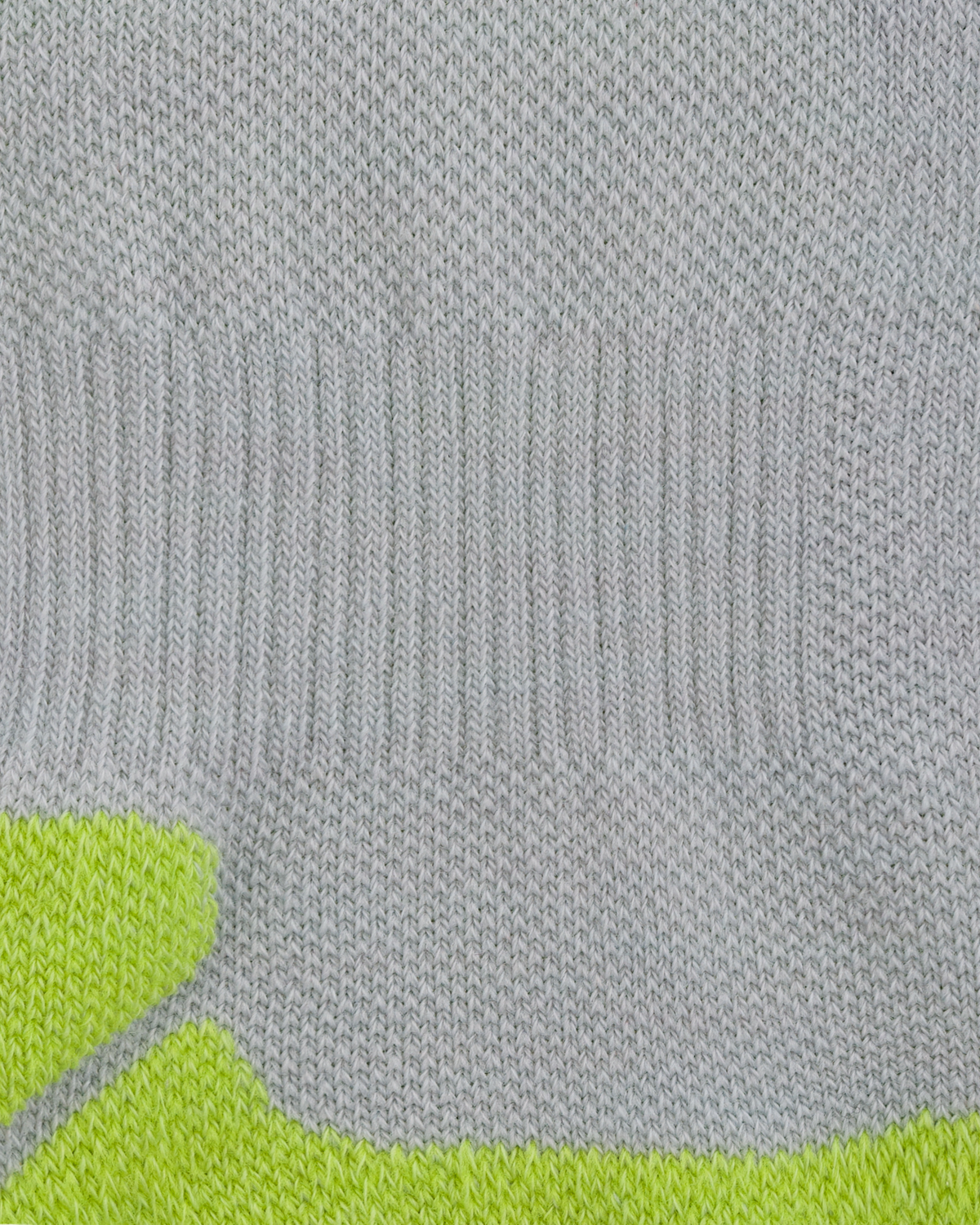 Hiking Light Cushion Mid Cut Compression Socks, Light Grey/Acid Lime, close-up detail