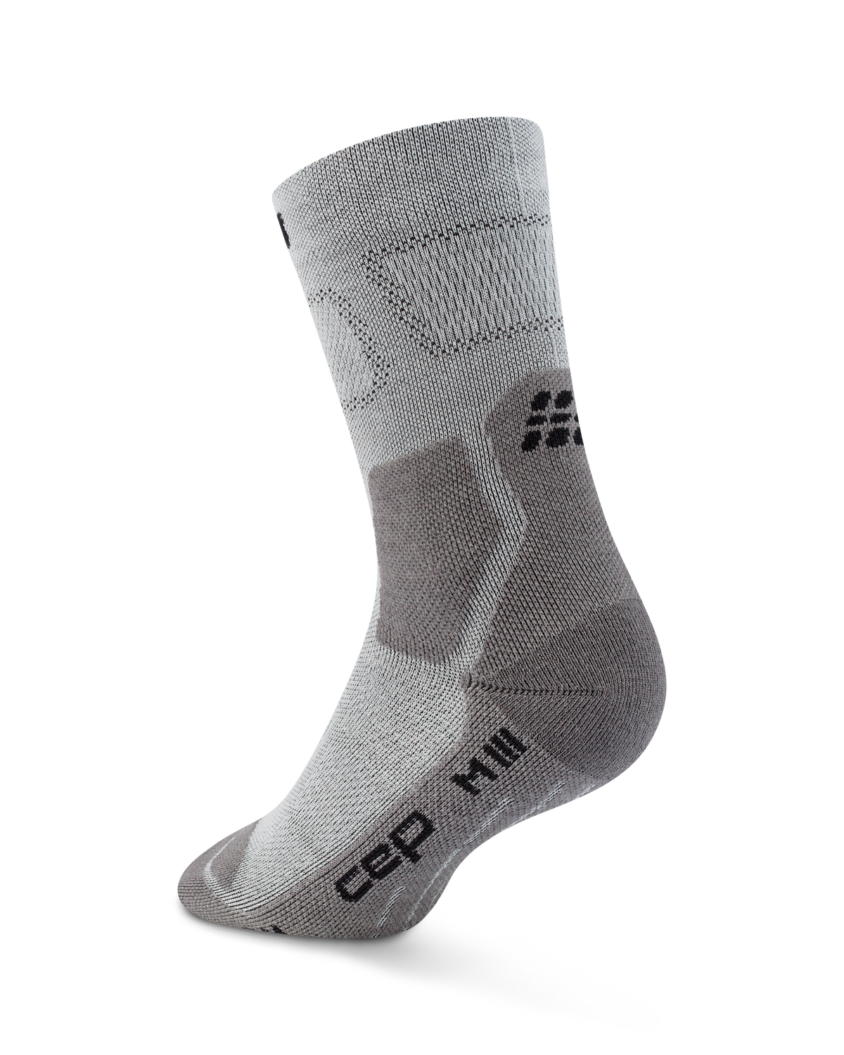 Hiking Light Cushion Mid Cut Compression Socks, Grey/Dark Grey