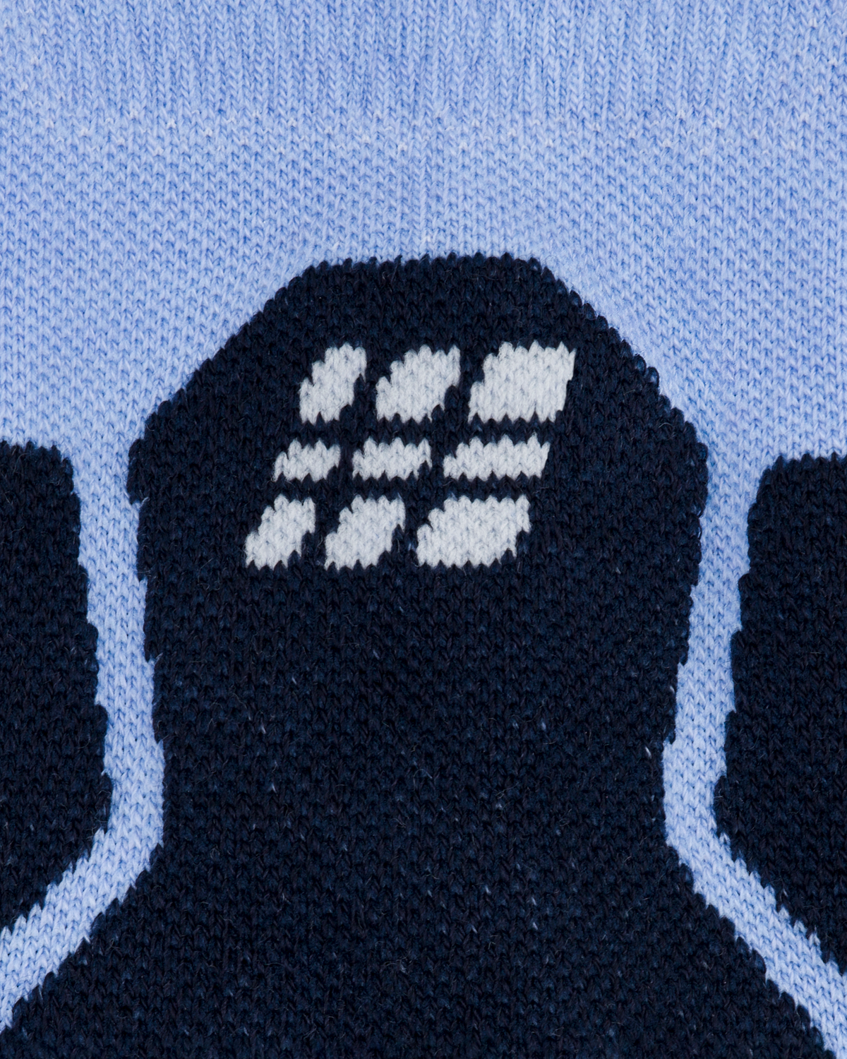 Hiking Light Cushion Mid Cut Compression Socks, Light Blue/Dark Blue, close-up detail