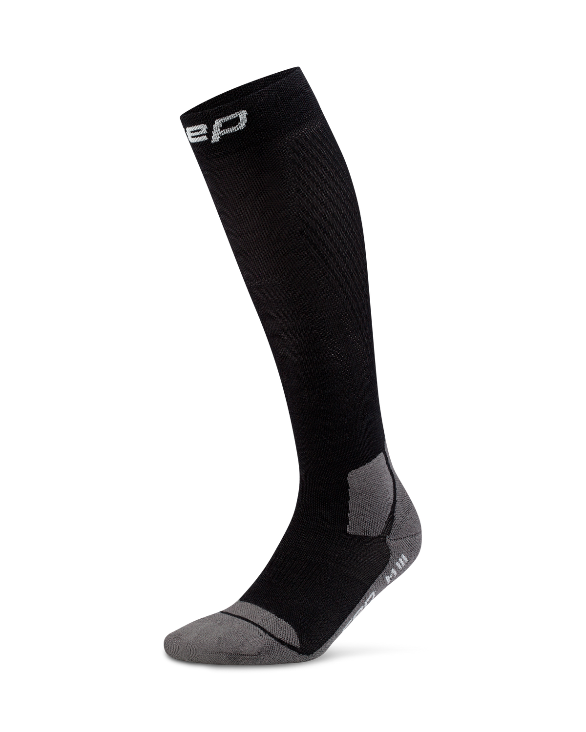 Hiking Light Cushion Tall Compression Socks, Men, Black/Grey