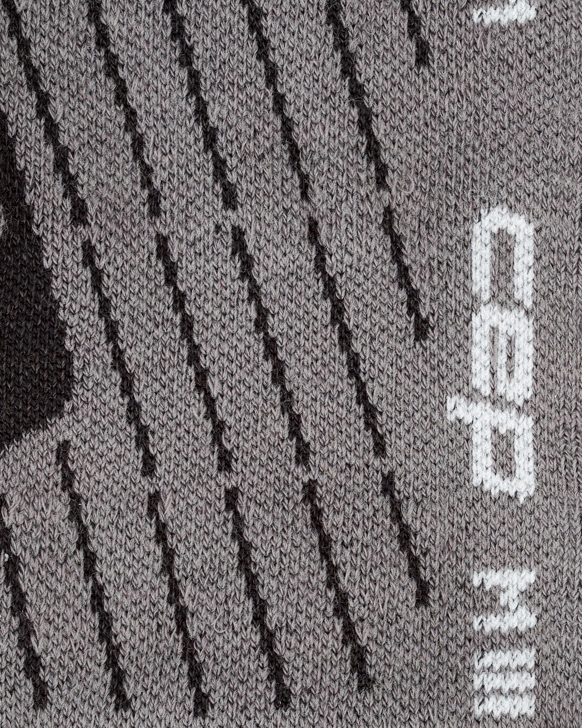Hiking Light Cushion Tall Compression Socks, Men, Black/Grey, close-up detail
