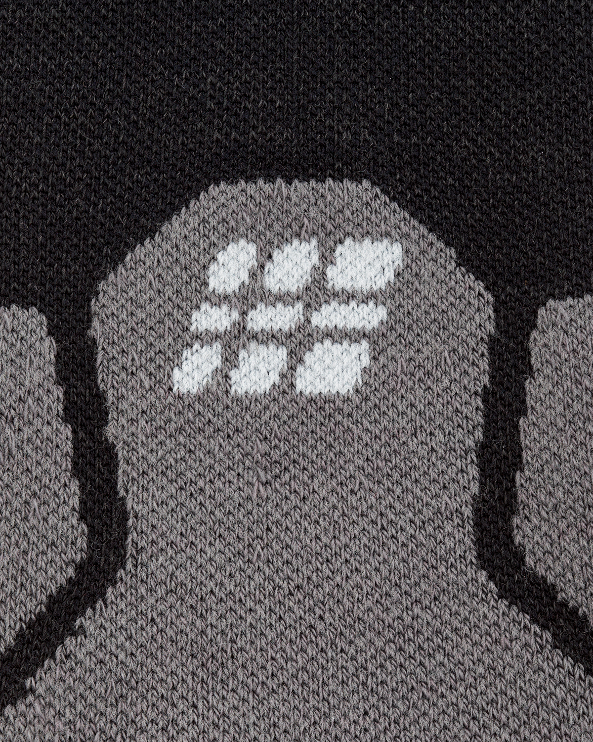 Hiking Light Cushion Tall Compression Socks, Men, Black/Grey, close-up detail