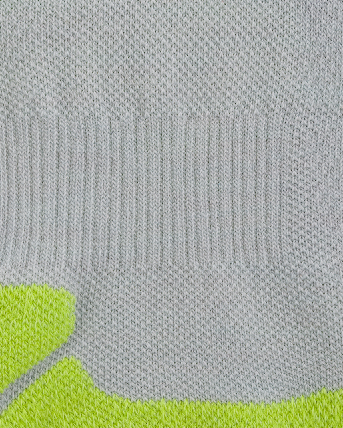 Hiking Light Cushion Tall Compression Socks, Men, Light Grey/Acid Lime, close-up detail