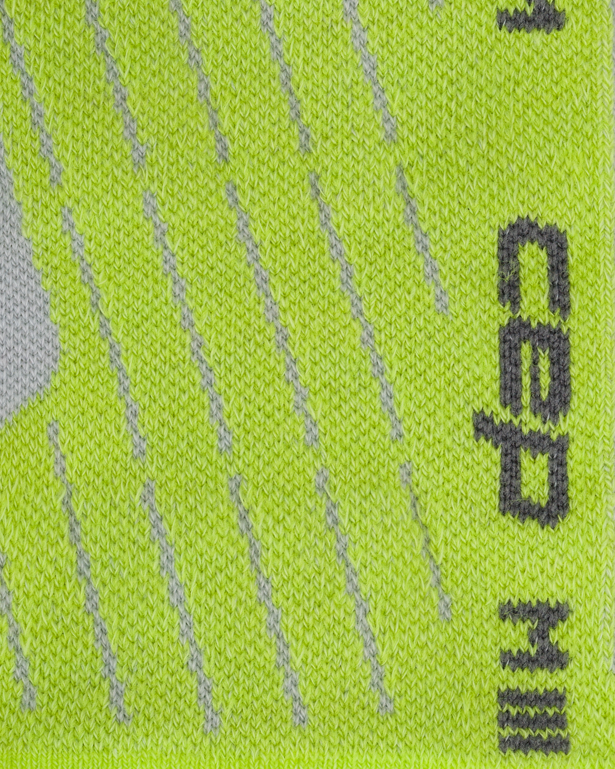 Hiking Light Cushion Tall Compression Socks, Men, Light Grey/Acid Lime, close-up detail
