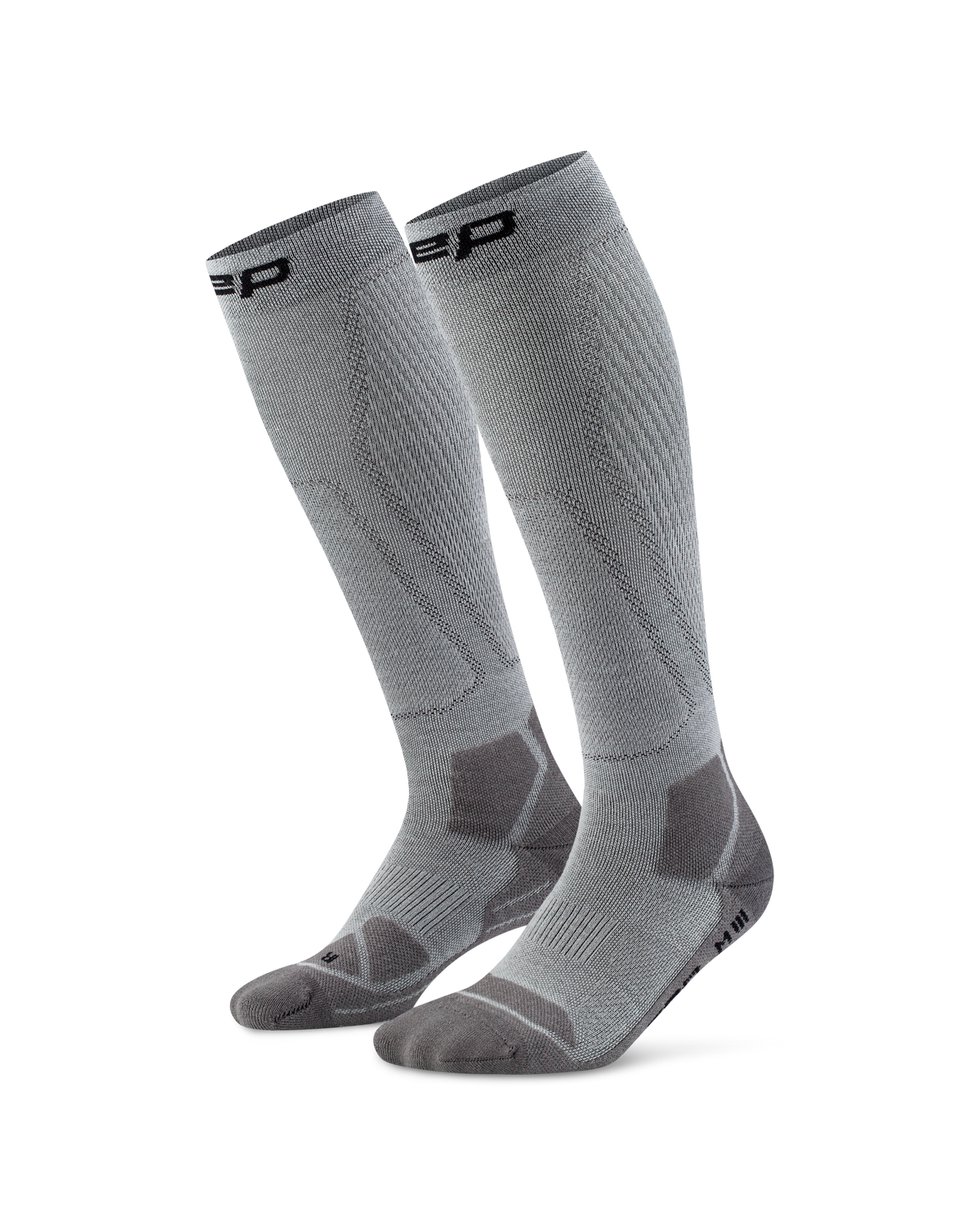 Hiking Light Cushion Tall Compression Socks, Men, Grey/Dark Grey