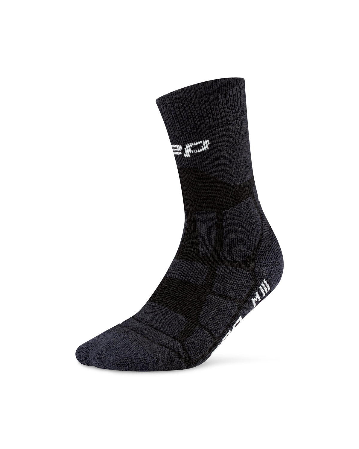 Hiking Max Cushion Mid Cut Compression Socks, Black