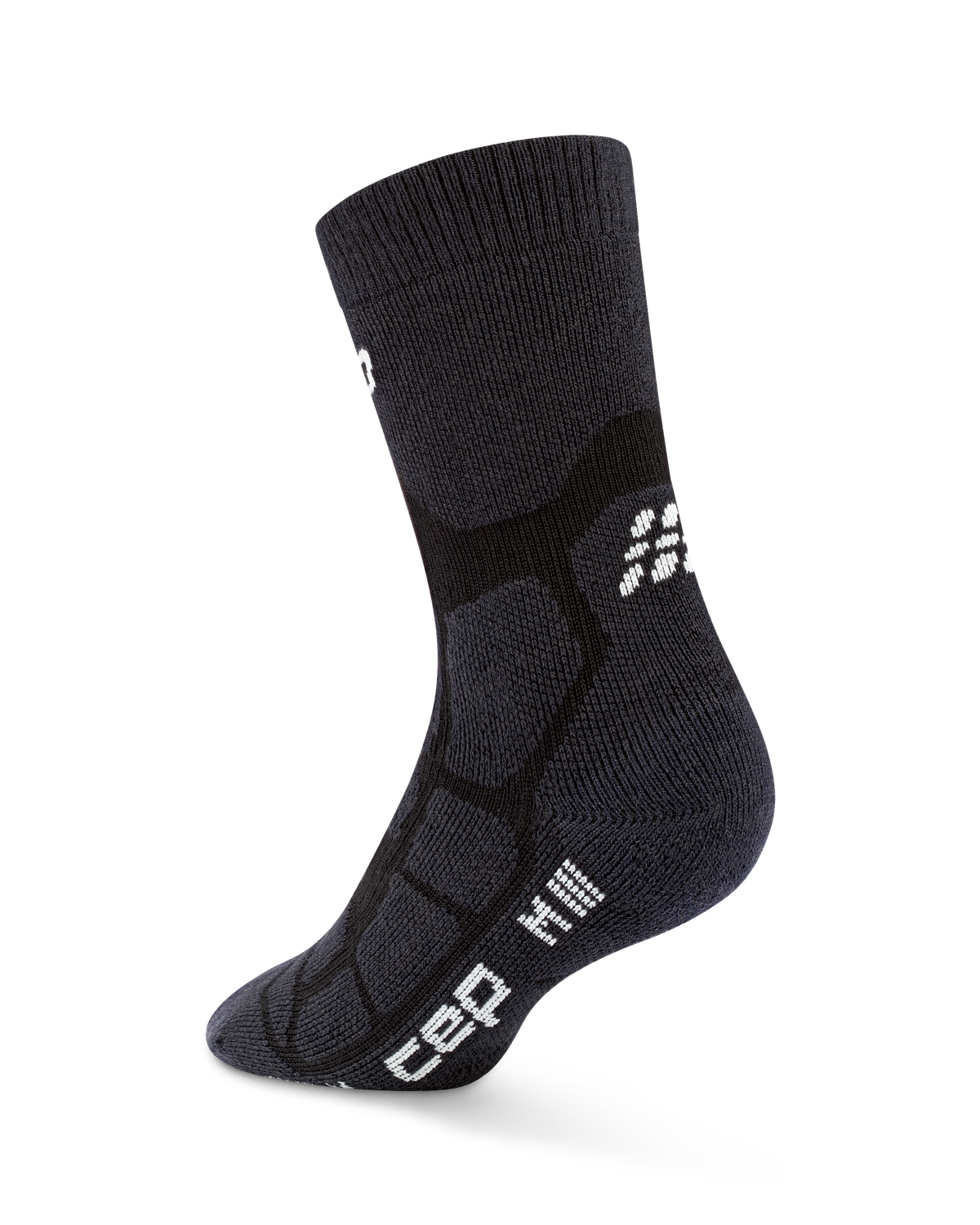 Hiking Max Cushion Mid Cut Compression Socks, Black