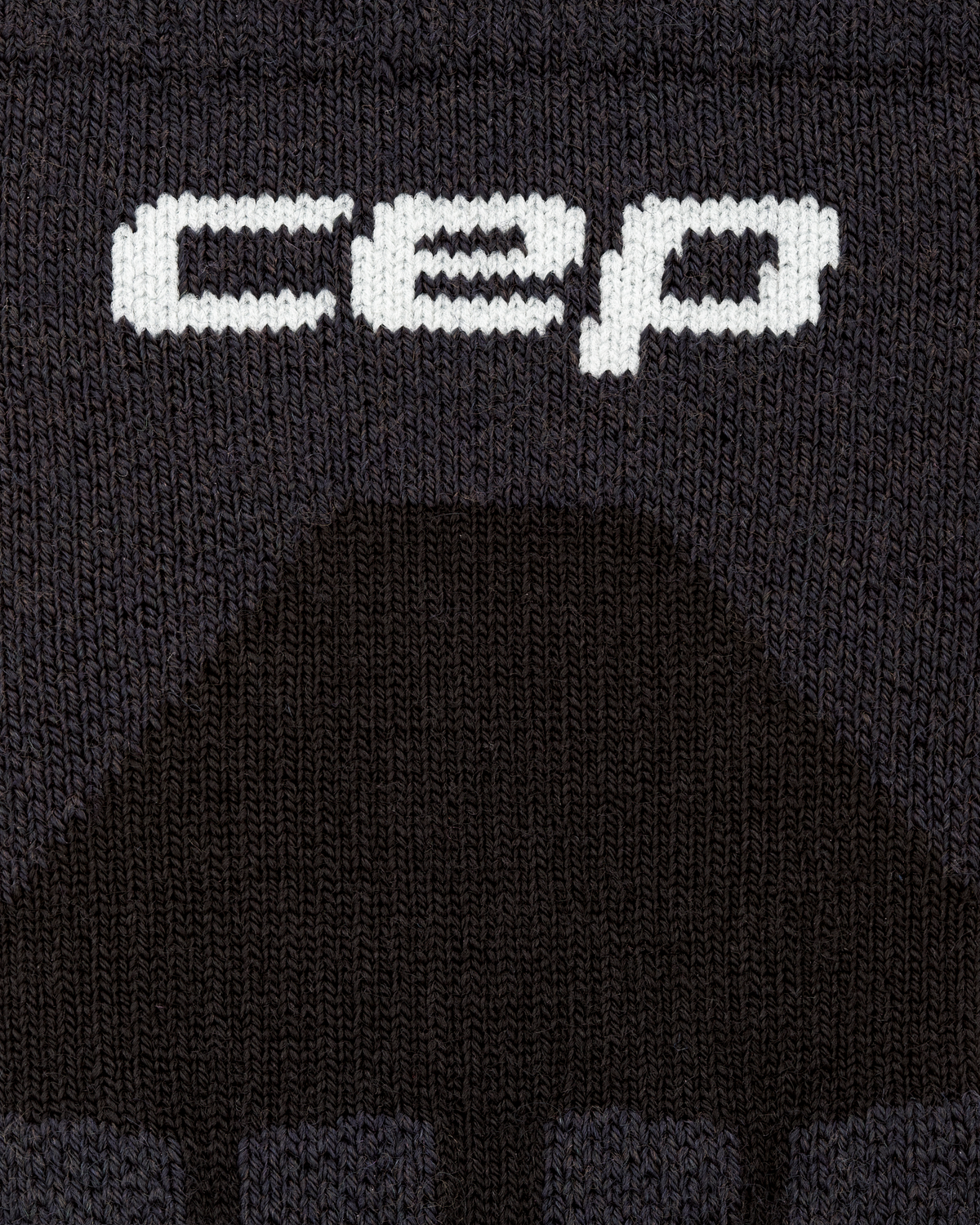 Hiking Max Cushion Mid Cut Compression Socks, Black, close-up detail