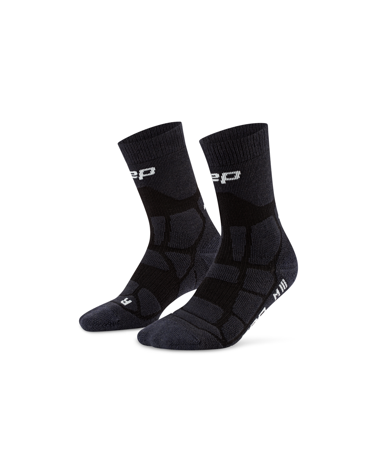 Hiking Max Cushion Mid Cut Compression Socks, Black