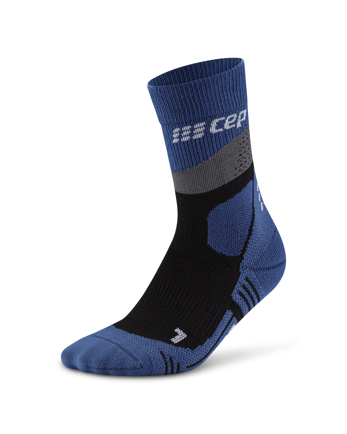 Hiking Max Cushion Mid Cut Compression Socks, Women, Grey/Blue