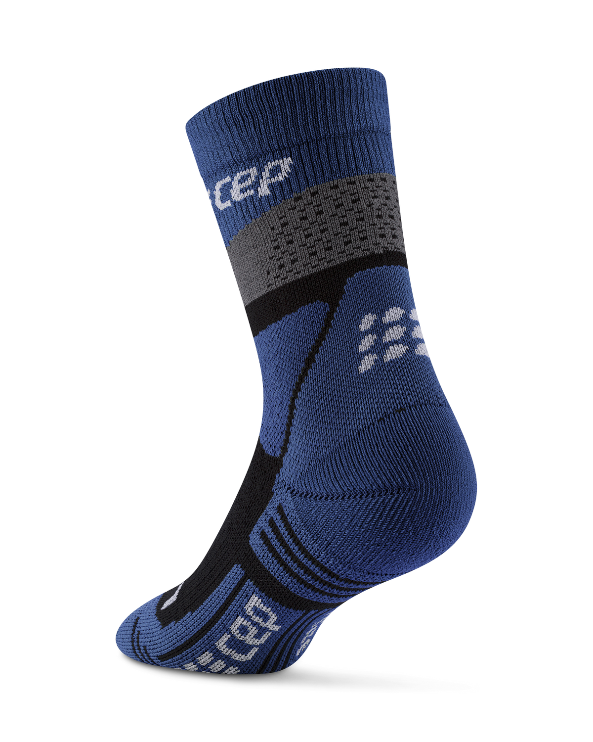 Hiking Max Cushion Mid Cut Compression Socks, Women, Grey/Blue