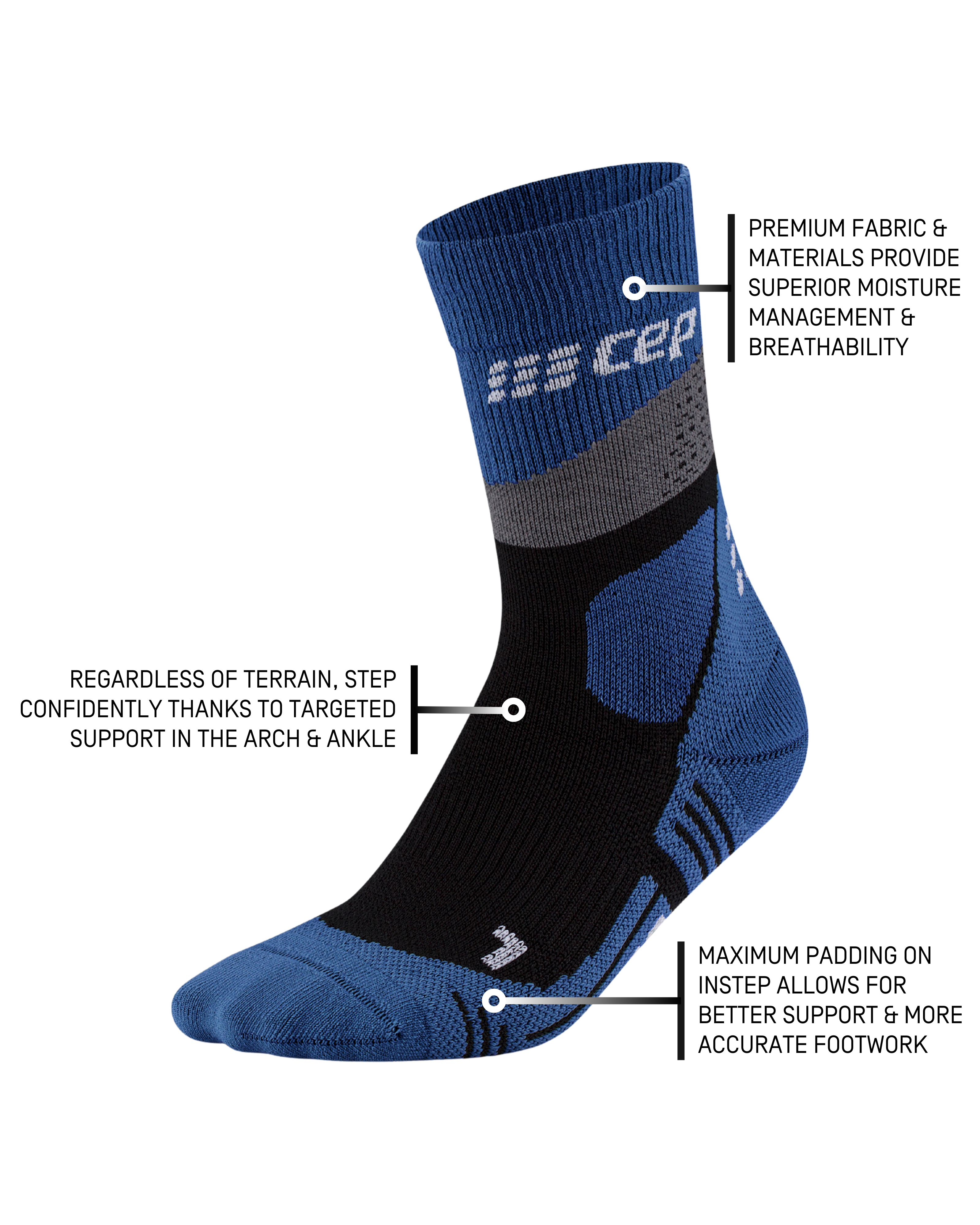 Men's Hiking Max Cushion Mid Cut Compression Socks CEP