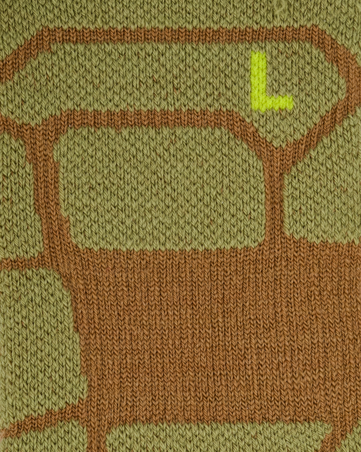 Hiking Max Cushion Mid Cut Compression Socks, Olive/Brown, close-up detail