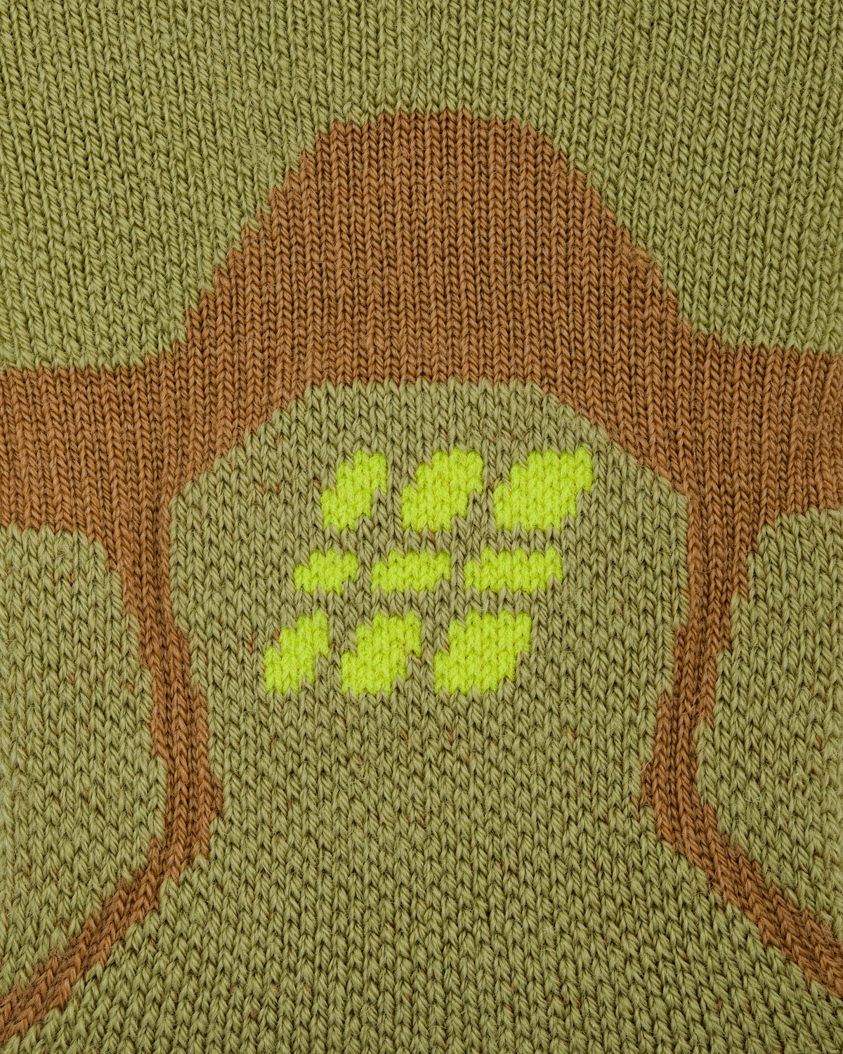 Hiking Max Cushion Mid Cut Compression Socks, Olive/Brown, close-up detail