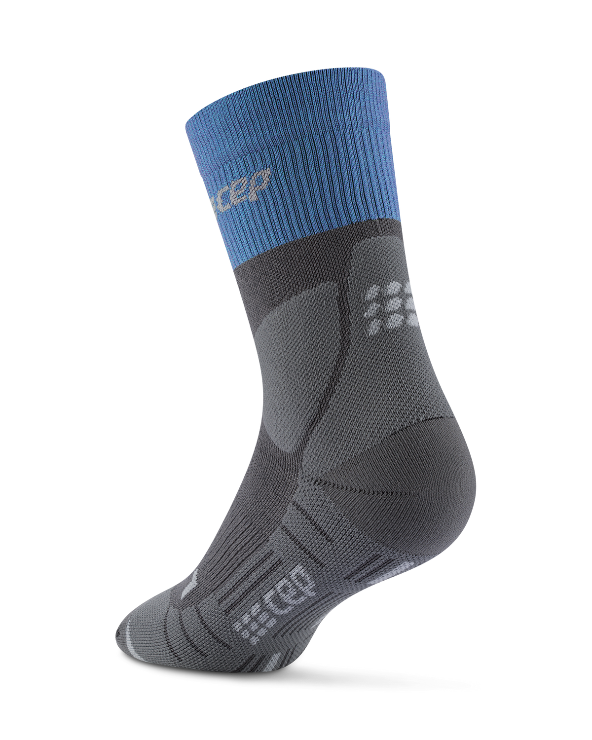 Hiking Merino Mid Cut Compression Socks, Men, Grey/Blue