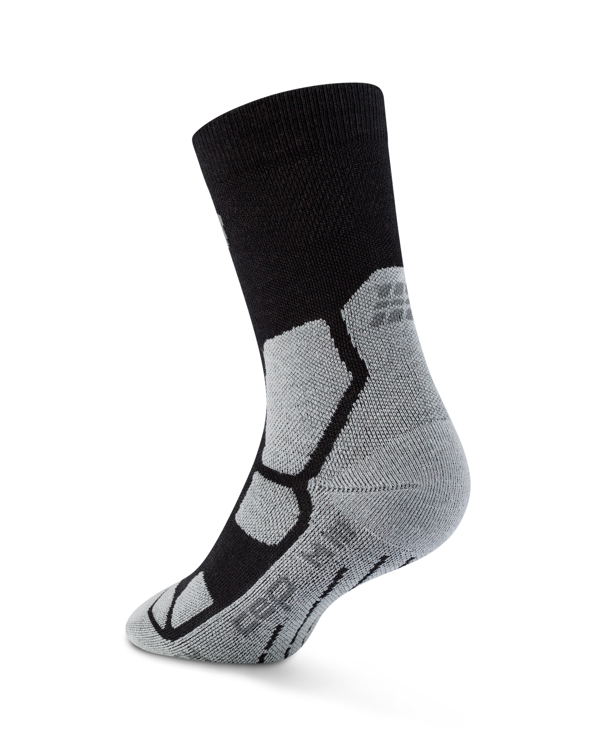 Hiking Mid Cushion Mid Cut Compression Socks, Black/Grey