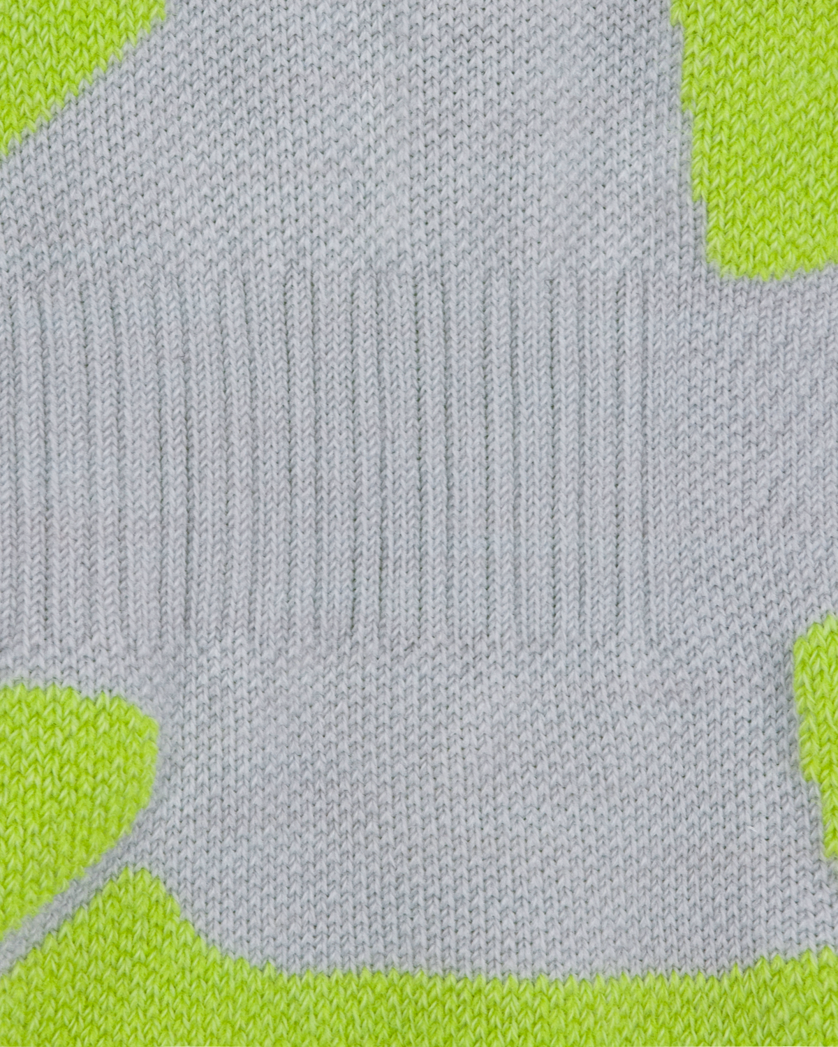 Hiking Mid Cushion Mid Cut Compression Socks, Light Grey/Acid Lime, close-up detail