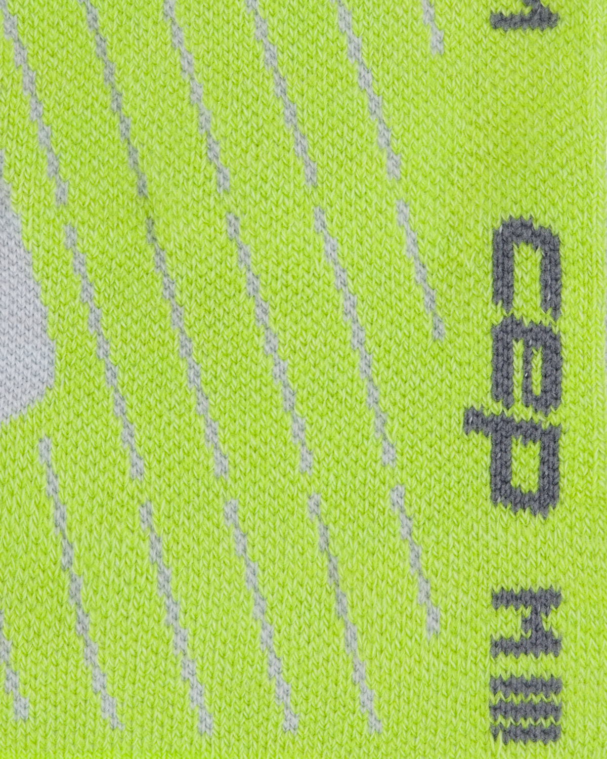 Hiking Mid Cushion Mid Cut Compression Socks, Light Grey/Acid Lime, close-up detail