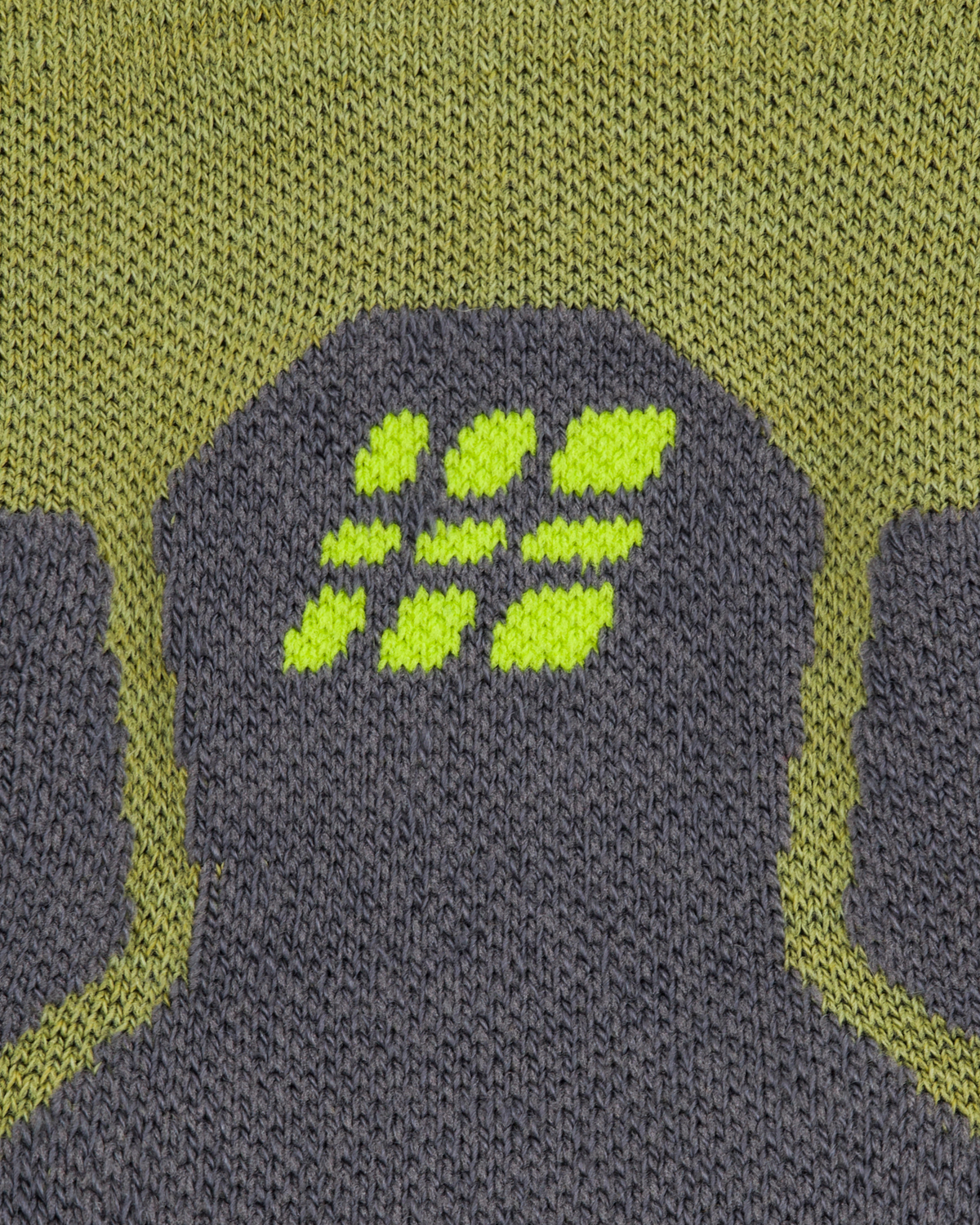 Hiking Mid Cushion Mid Cut Compression Socks, Olive/Grey, close-up detail
