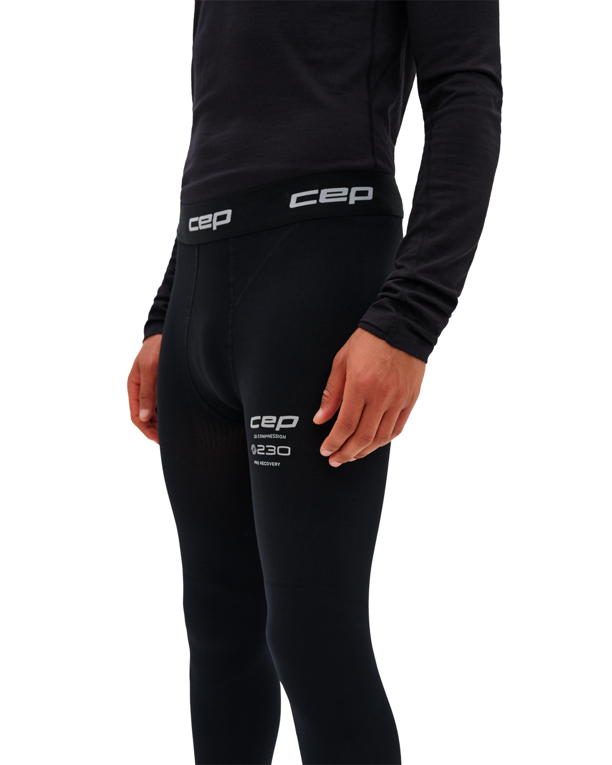 Pro Recovery Compression Tights, Men, Black, close-up detail