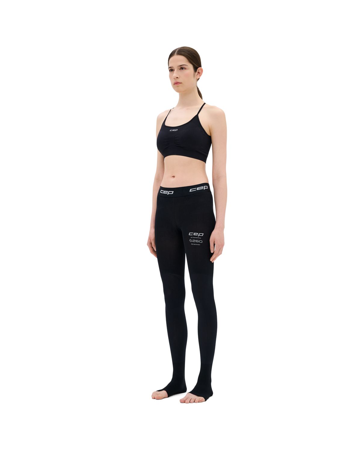 Pro Recovery Compression Open Toe Tights, Women, Black