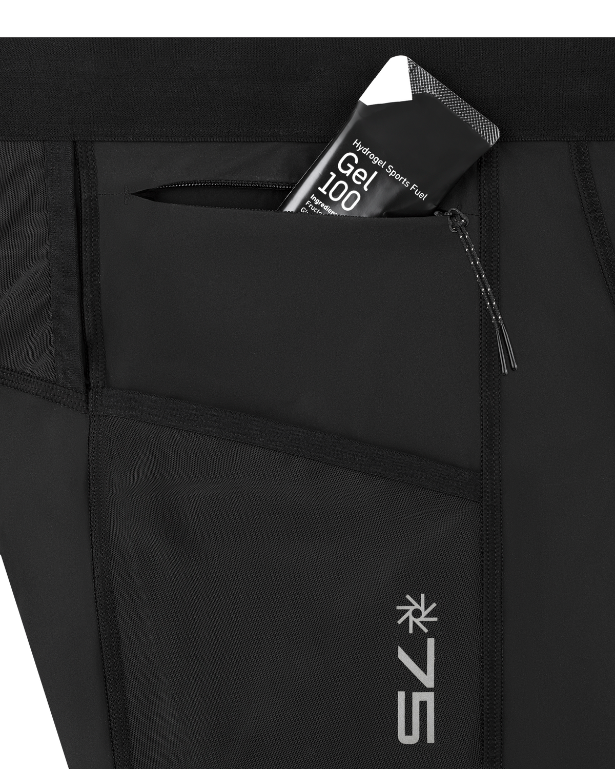 Pro Run Cargo Compression Shorts, Men, Black, close-up detail