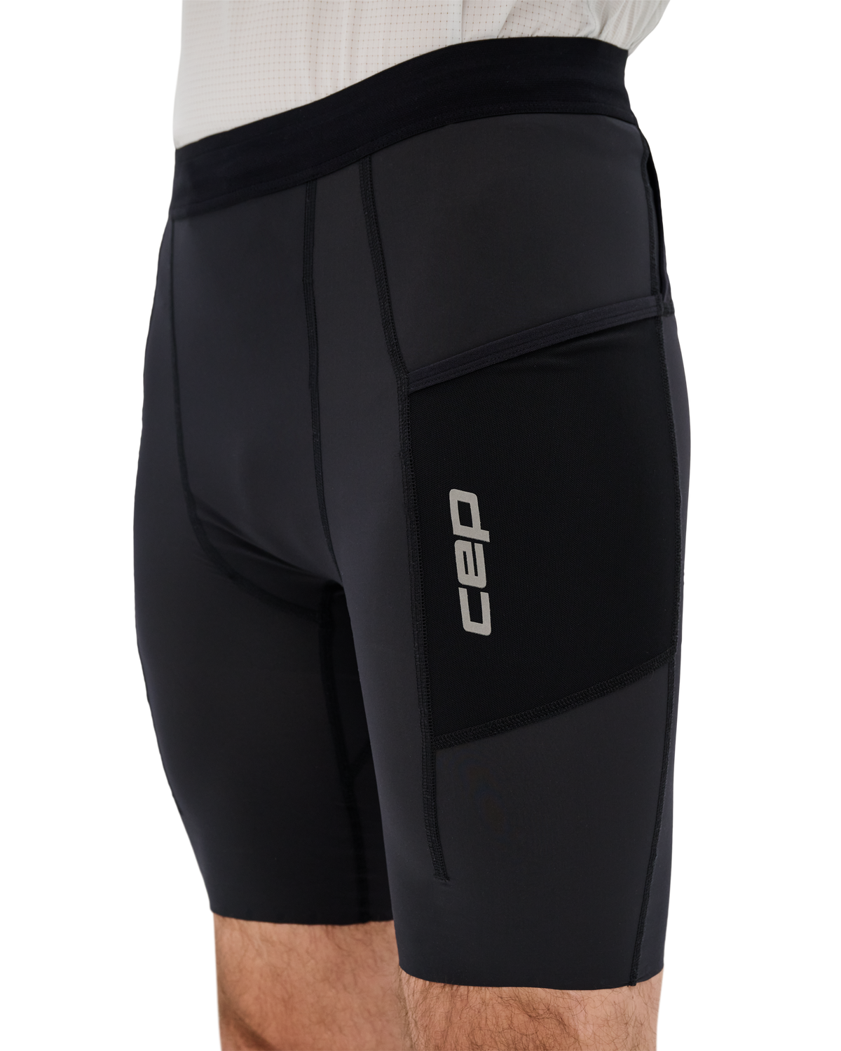 Pro Run Cargo Compression Shorts, Men, Black, close-up detail
