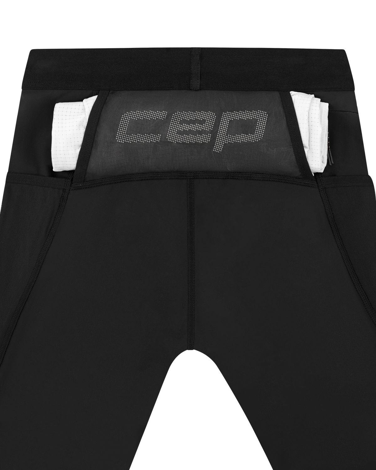 Pro Run Cargo Compression Shorts, Women, Black, close-up detail