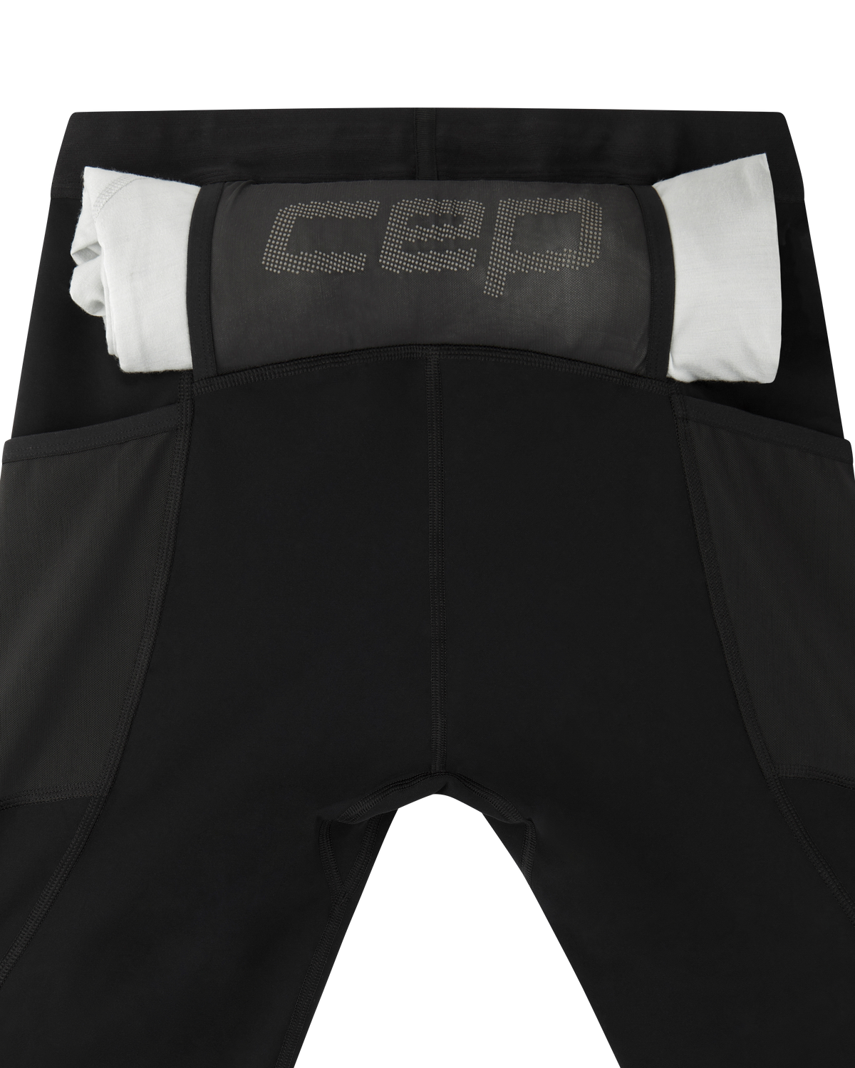 Pro Run Cargo Compression Tights, Men, Black, close-up detail