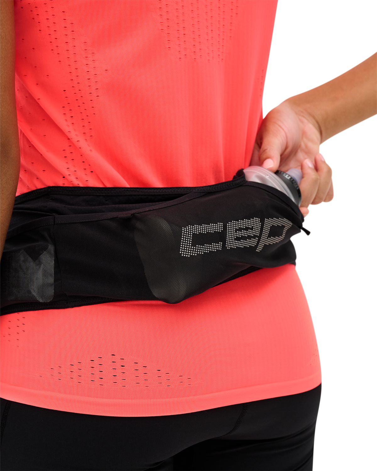 Pro Run Hydration Belt, Black, close-up detail