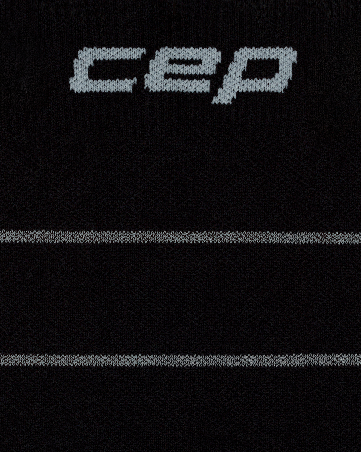Pro Run Reflective Mid Cut Compression Socks, Black, close-up detail