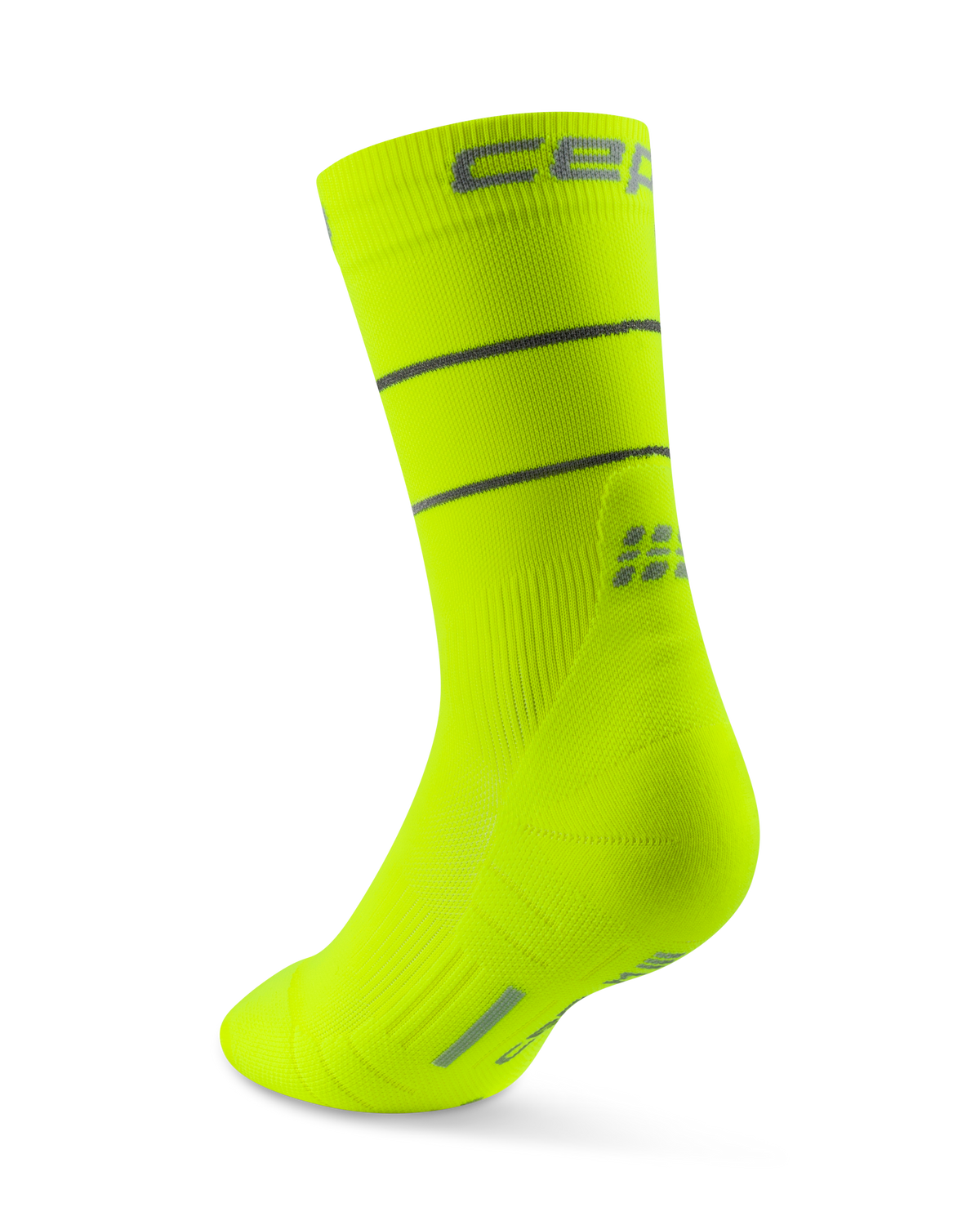 Pro Run Reflective Mid Cut Compression Socks, Neon Yellow