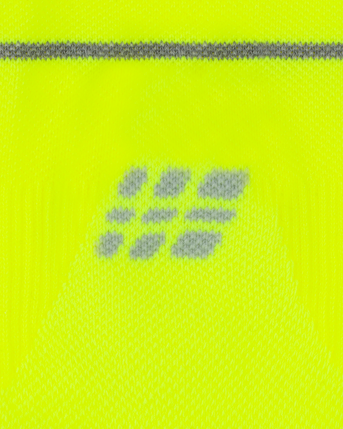 Pro Run Reflective Mid Cut Compression Socks, Neon Yellow, close-up detail